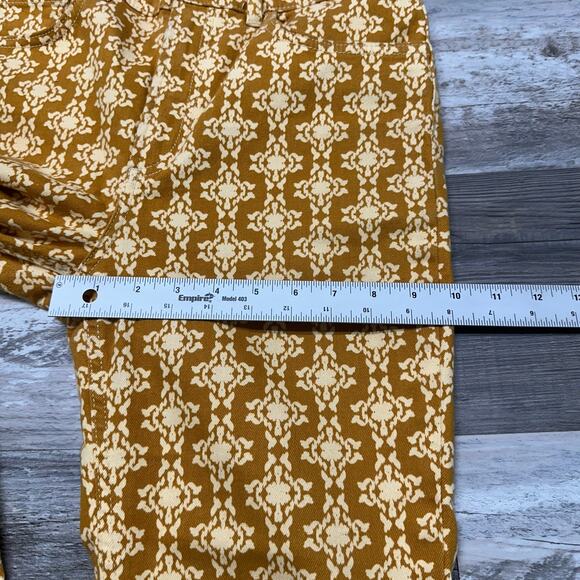 Zara The Dreed Burnt Orange Womens 8 Moroccan AOP Raw Hem Cropped Flare Jeans - Picture 11 of 12